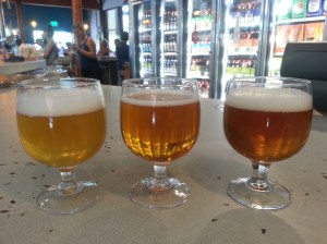 Tasting the IPAs on tap at New Belgium.