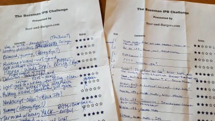 The scoresheets after a full day of tasting IPAs were definitely more worn out than the IPA drinkers ... by far.