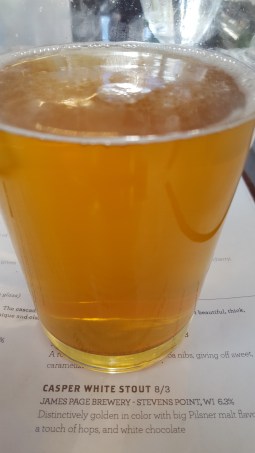 The White Stout from James Page Brewery tasted like a combination of Pilsner and chocolate.