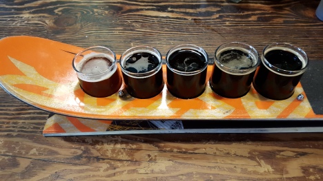 You gotta love it when your sampler is delivered in a ski. And you gotta love it even more when each beer is deliciously tasty.
